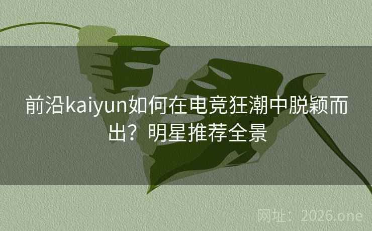 前沿kaiyun如何在电竞狂潮中脱颖而出？明星推荐全景