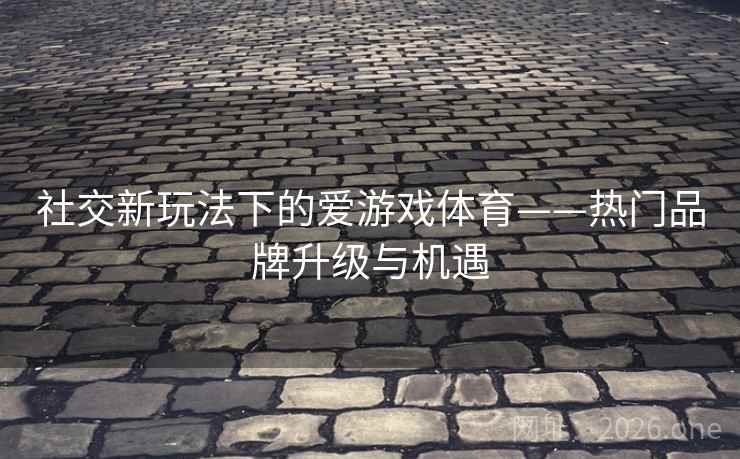 社交新玩法下的爱游戏体育——热门品牌升级与机遇