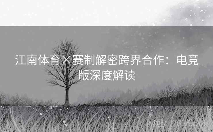 江南体育×赛制解密跨界合作：电竞版深度解读