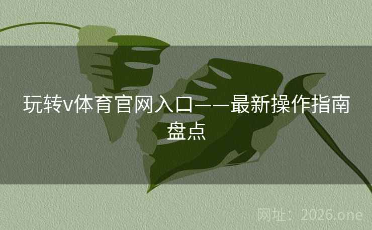 玩转v体育官网入口——最新操作指南盘点