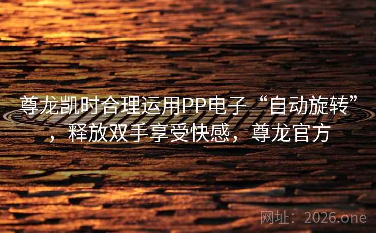 尊龙凯时合理运用PP电子“自动旋转”，释放双手享受快感，尊龙官方