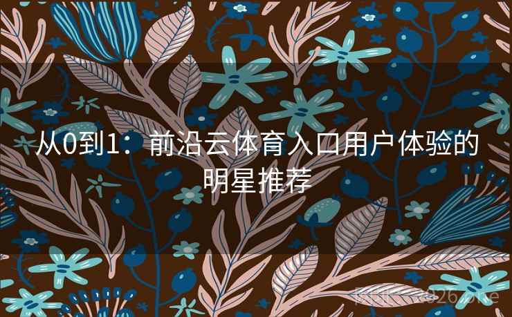 从0到1:前沿云体育入口用户体验的明星推荐