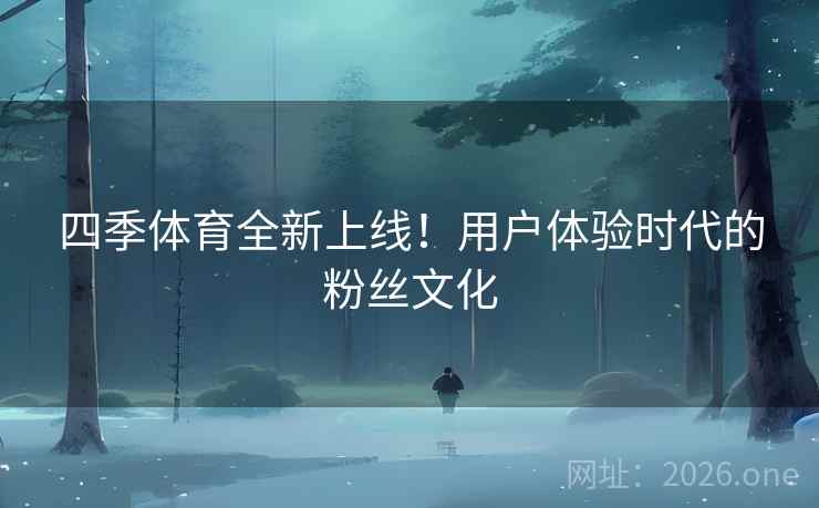 四季体育全新上线！用户体验时代的粉丝文化