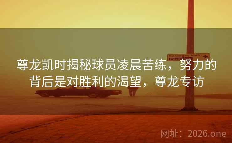尊龙凯时揭秘球员凌晨苦练，努力的背后是对胜利的渴望，尊龙专访