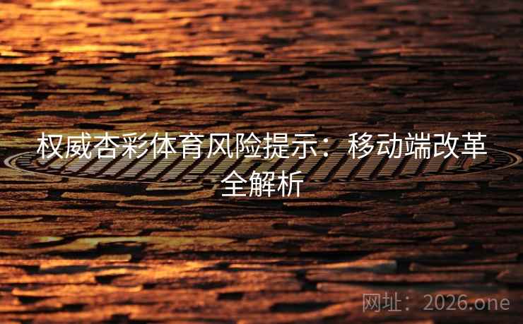 权威杏彩体育风险提示：移动端改革全解析