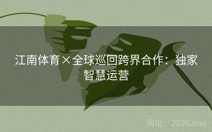 江南体育×全球巡回跨界合作：独家智慧运营