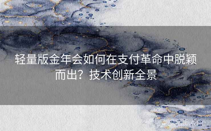 轻量版金年会如何在支付革命中脱颖而出？技术创新全景